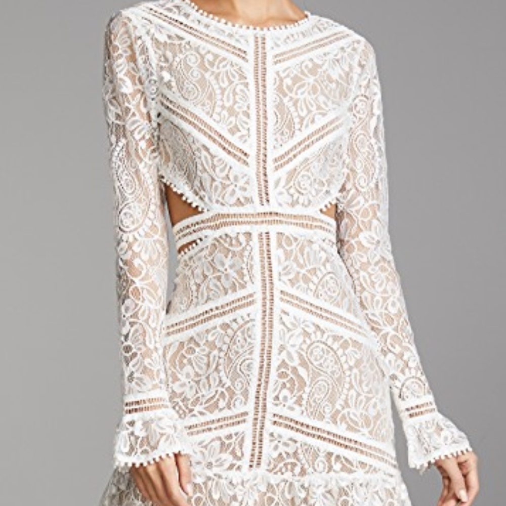 For Love & Lemons Emerie Long Sleeve Lace Dress